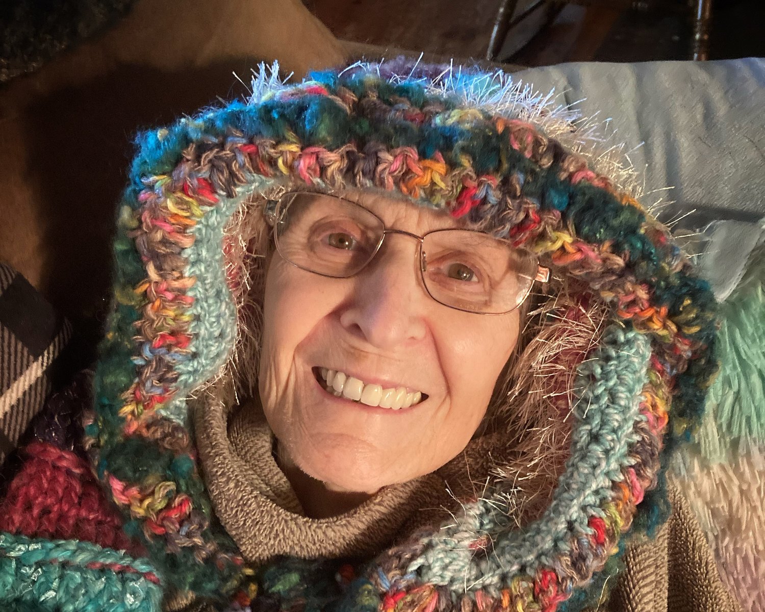 Mom, the Happy Hatster, is a big fan of funny headwear—the more colorful and crazier the better. Here are a few of her favorites. She also enjoys wearing mismatched socks, especially to doctor’s appointments.